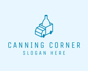 Bottle Delivery Truck logo design