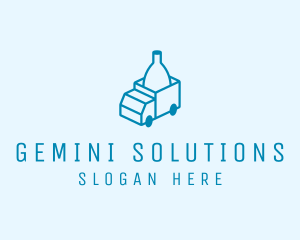 Bottle Delivery Truck logo design