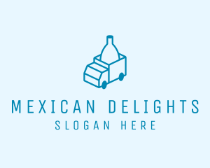 Bottle Delivery Truck logo design