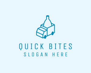 Bottle Delivery Truck logo design