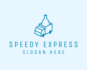 Bottle Delivery Truck logo design