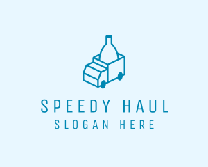 Truck - Bottle Delivery Truck logo design