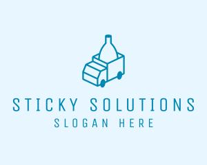 Bottle Delivery Truck logo design