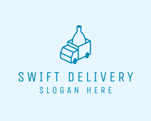 Bottle Delivery Truck logo design