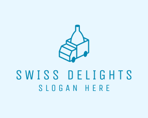 Bottle Delivery Truck logo design