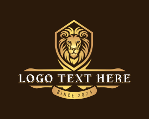 Premium Lion Crest Shield logo design
