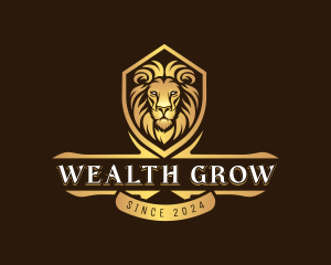 Premium Lion Crest Shield logo design