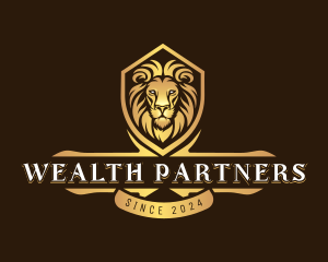 Premium Lion Crest Shield logo design