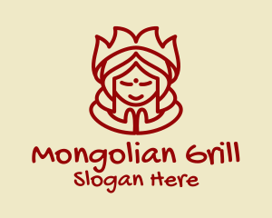 Mongolian - Hindu Woman Drawing logo design