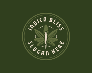 Marijuana Weed Smoke logo design