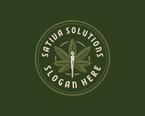 Marijuana Weed Smoke logo design