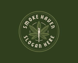 Marijuana Weed Smoke logo design