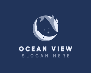 Moon Whale Wildlife logo design