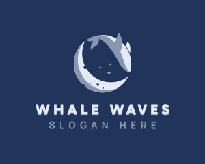 Whale - Moon Whale Wildlife logo design