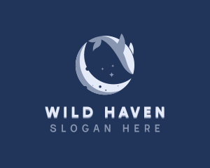 Moon Whale Wildlife logo design