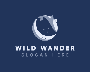 Moon Whale Wildlife logo design