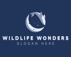 Moon Whale Wildlife logo design