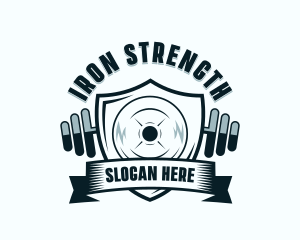 Weightlifting Gym Shield logo design