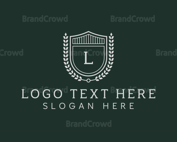 Shield Crest Wreath Logo