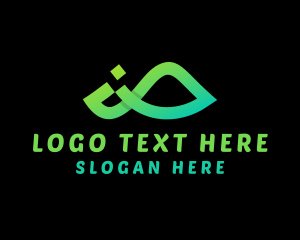 Typography - Green Gradient Ampersand logo design