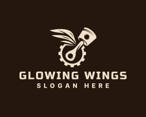 Piston Wings Mechanic logo design