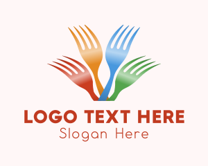 Eat - Colorful Diner Fork logo design