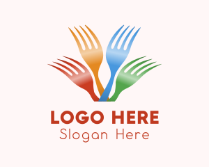 Colorful Diner Fork Logo