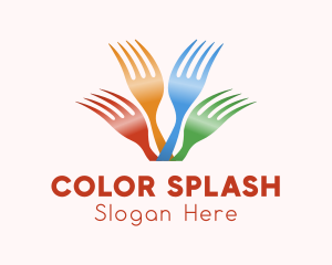 Colorful Diner Fork logo design