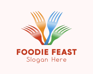 Colorful Diner Fork logo design