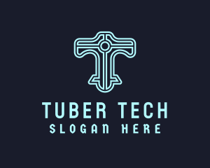 Tech Circuit Letter T Business logo design