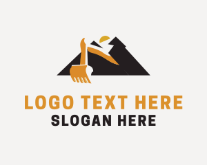 Miner - Mountain Excavator Construction logo design