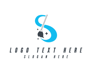 Disinfect - Cleaning Mop Swoosh logo design