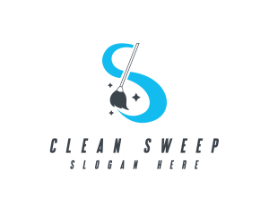 Mop - Cleaning Mop Swoosh logo design