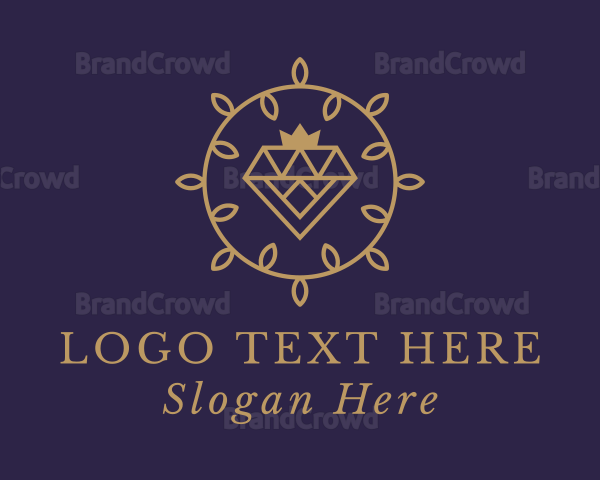 Diamond Crown Wreath Logo