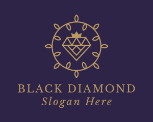 Diamond Crown Wreath logo design