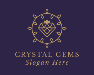 Diamond Crown Wreath logo design