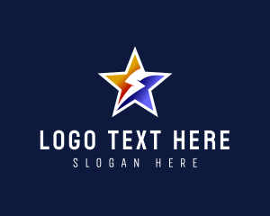 Courier - Star Lightning Bolt logo design