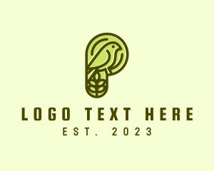 Ngo - Bird Wheat Letter P logo design