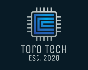 Tech Software Processor logo design