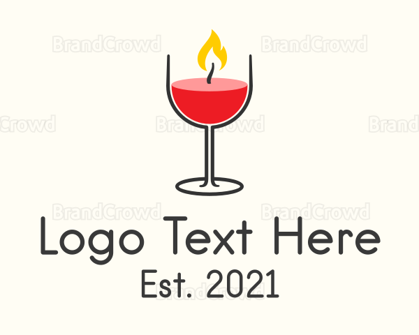 Wine Glass Candle Logo