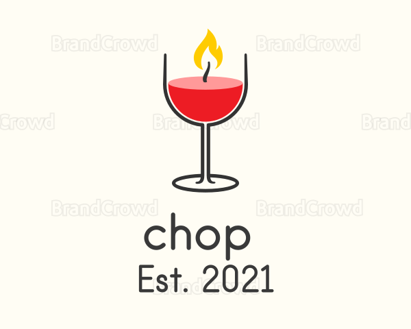Wine Glass Candle Logo