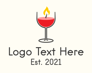 Wine - Wine Glass Candle logo design