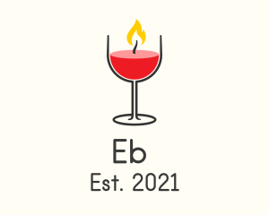 Memorial - Wine Glass Candle logo design