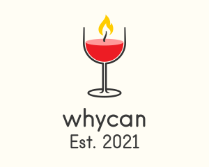 Cocktail - Wine Glass Candle logo design