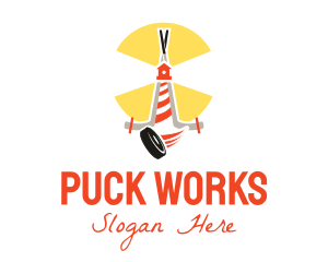 Puck - Hockey Lighthouse Puck logo design