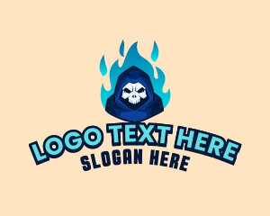 Spooky - Flaming Skull Esports logo design