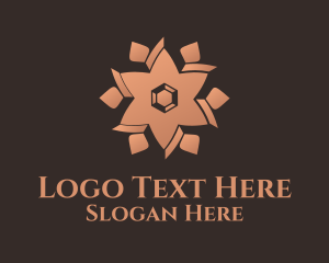 Minimalism - Bronze Floral Decor logo design