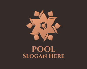 Resort - Bronze Floral Decor logo design
