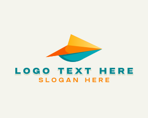 Paper Plane - Shipping Courier Plane logo design