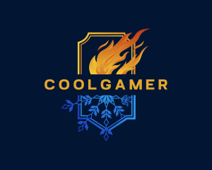 Ice - Fire Snowflake Heating Cooling logo design